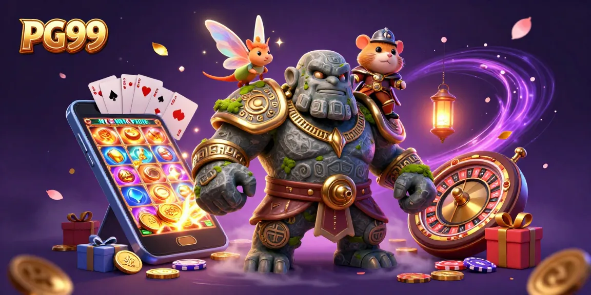 Engage with PG99's dynamic slots as an enchanted golem and fairy create gaming magic!