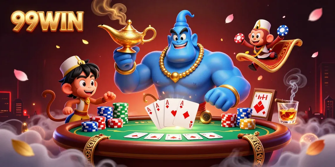 Experience winning moments at 99WIN with dynamic poker and casino action in a vibrant 3D scene.