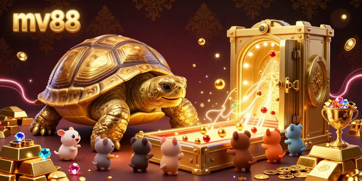 Play vibrant and exciting games at mv88's cartoon-themed casino, featuring a fun pinball tortoise.